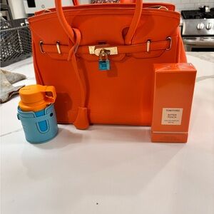 Orange Leather Handbag